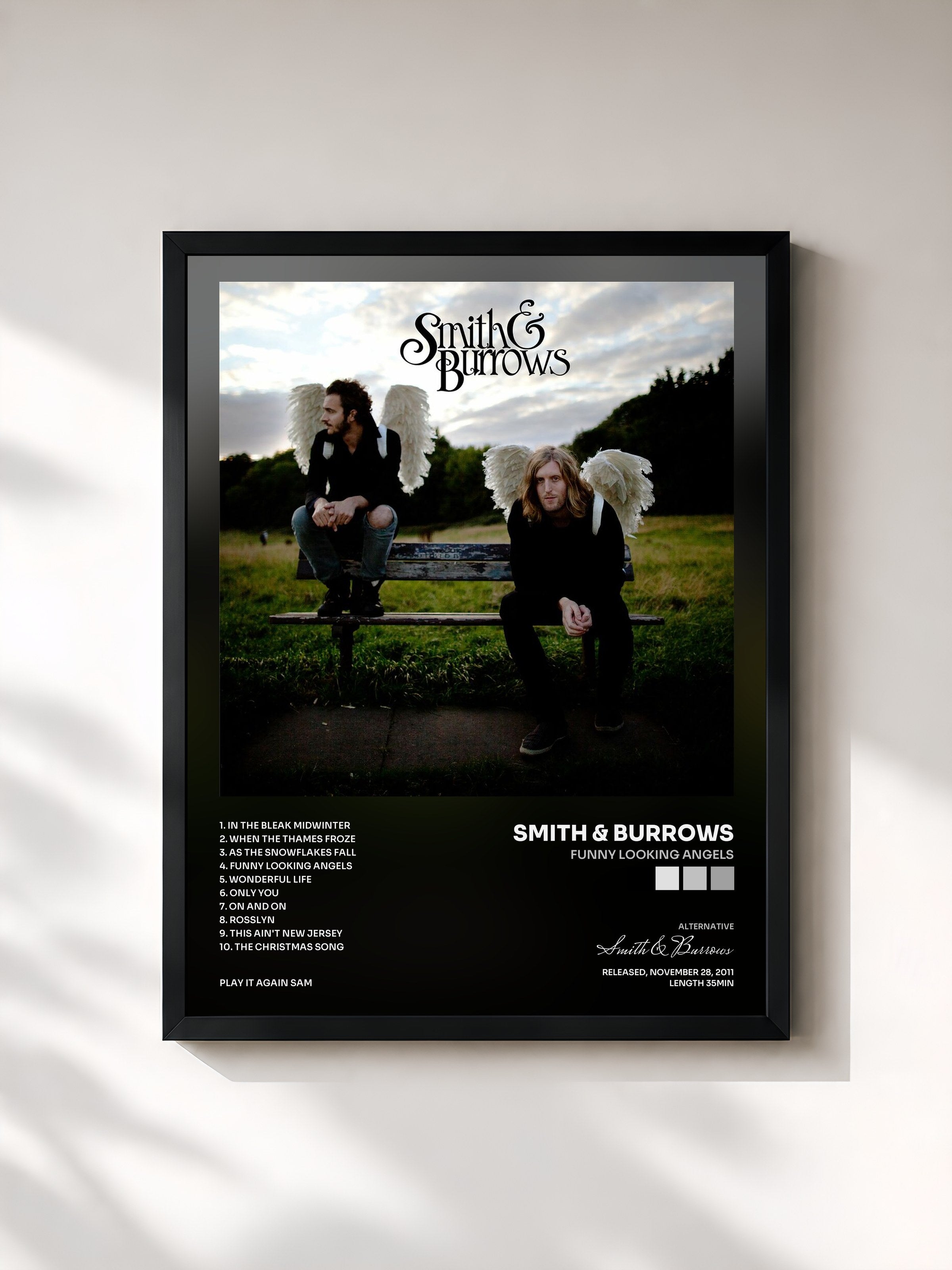 #noir Tableau de l'album Funny Looking Angels de Smith & Burrows, cadre noir, imprimé et encadré en France