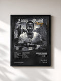 #noir Tableau de l'album Lenny Grant Story de Uncle Murda, cadre noir, imprimé et encadré en France