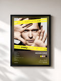 #noir Tableau de l'album Crazy Love de Michael Bublé, cadre noir, imprimé et encadré en France