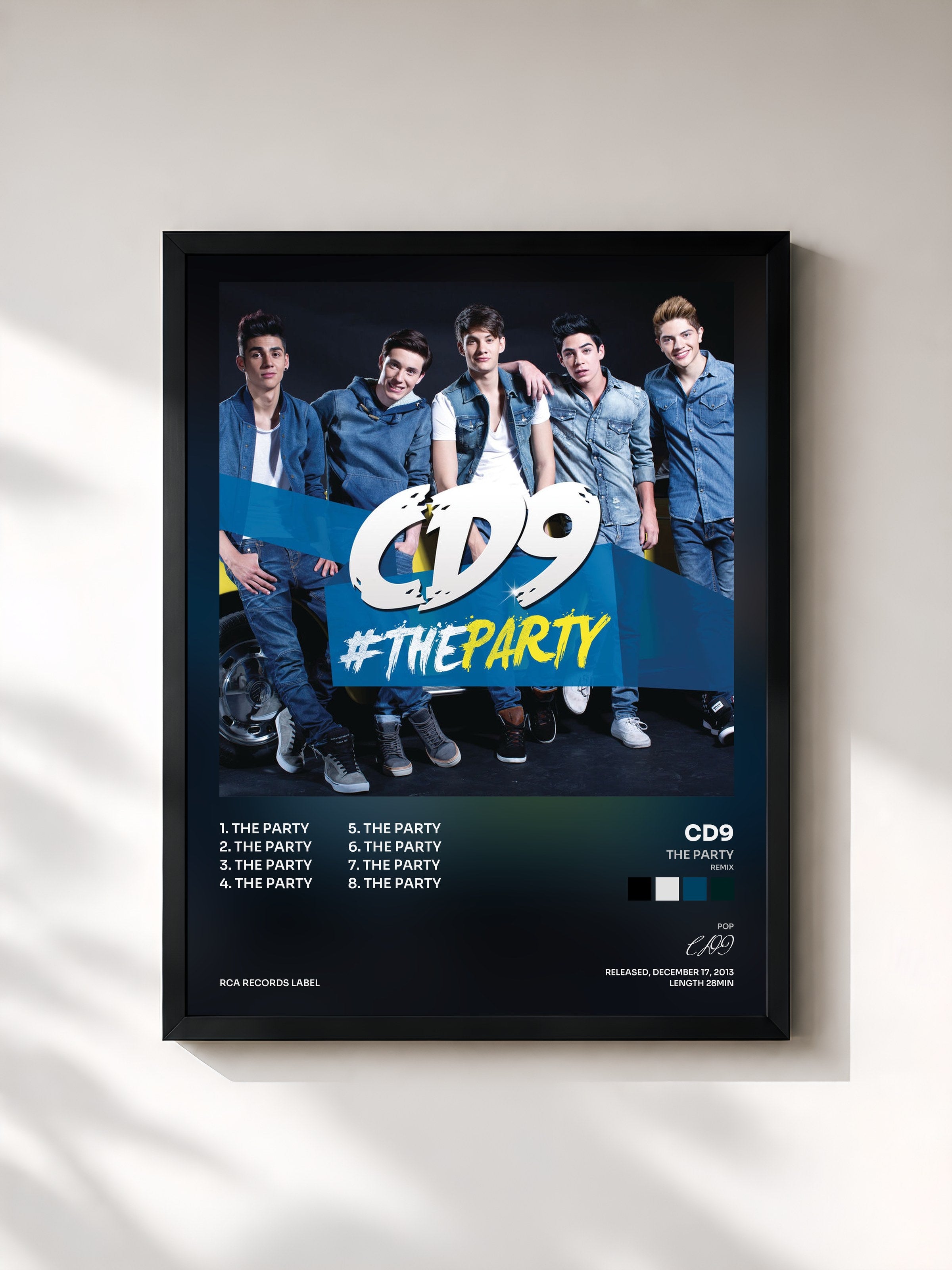 #noir Tableau de l'album The Party (Remix) de CD9, cadre noir, imprimé et encadré en France