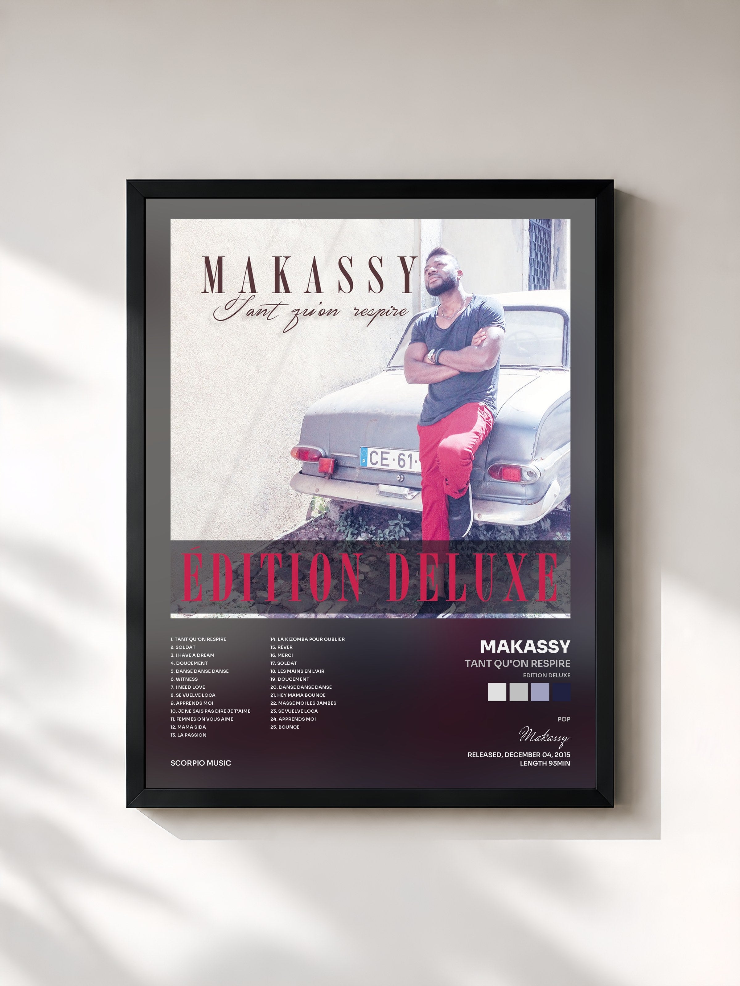 #noir Tableau de l'album Tant qu'on respire (Edition deluxe) de Makassy, cadre noir, imprimé et encadré en France