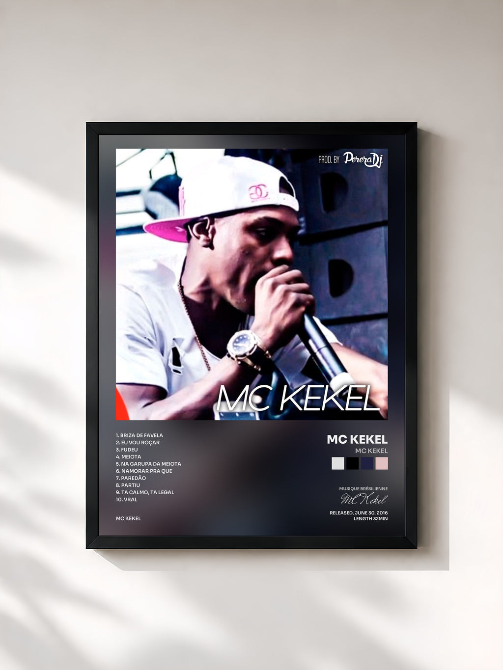 #noir Tableau de l'album Mc Kekel de MC Kekel, cadre noir, imprimé et encadré en France