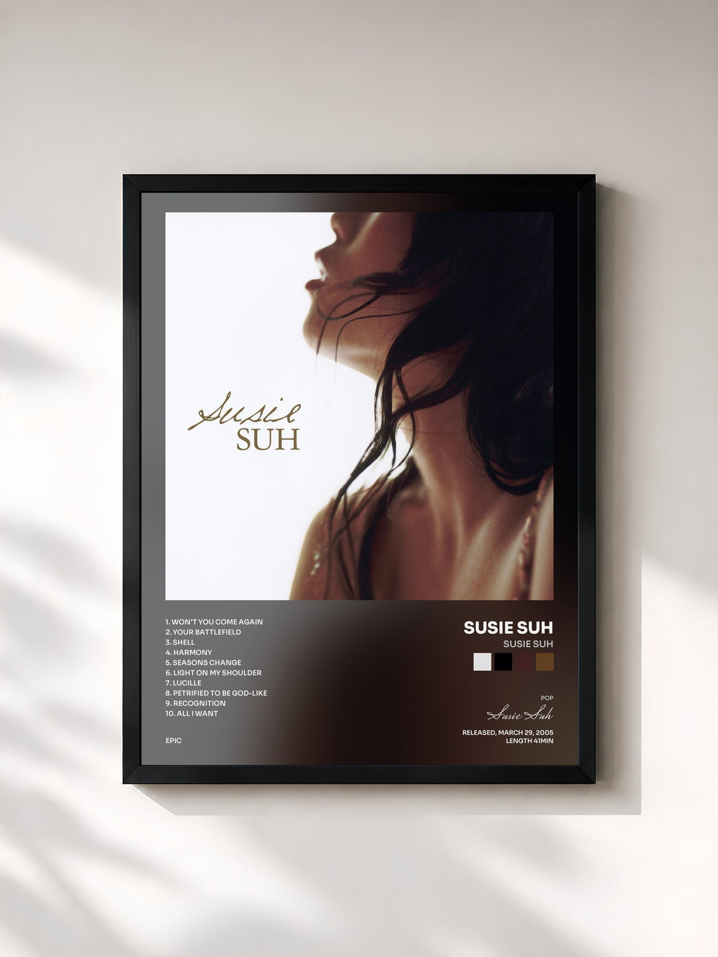 #noir Tableau de l'album Susie Suh de Susie Suh, cadre noir, imprimé et encadré en France