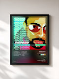 #noir Tableau de l'album Hotshot Ultramix de Shaggy, cadre noir, imprimé et encadré en France