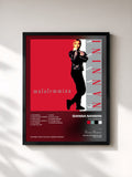 #noir Tableau de l'album Malafemmina de Gianna Nannini, cadre noir, imprimé et encadré en France