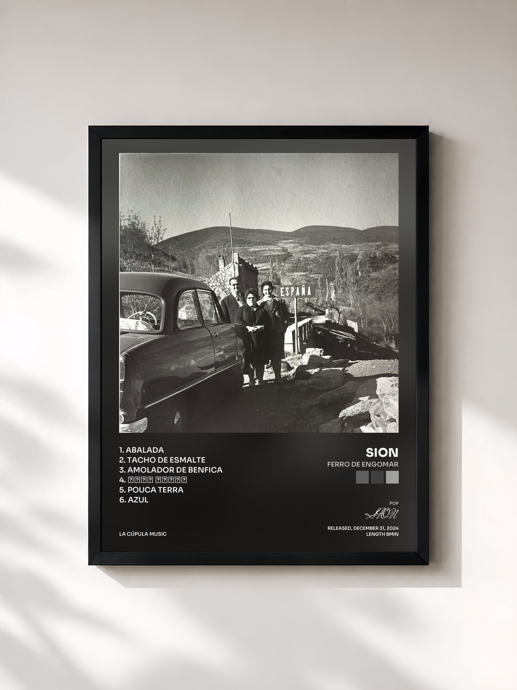 #noir Tableau de l'album Ferro de Engomar de SION, cadre noir, imprimé et encadré en France