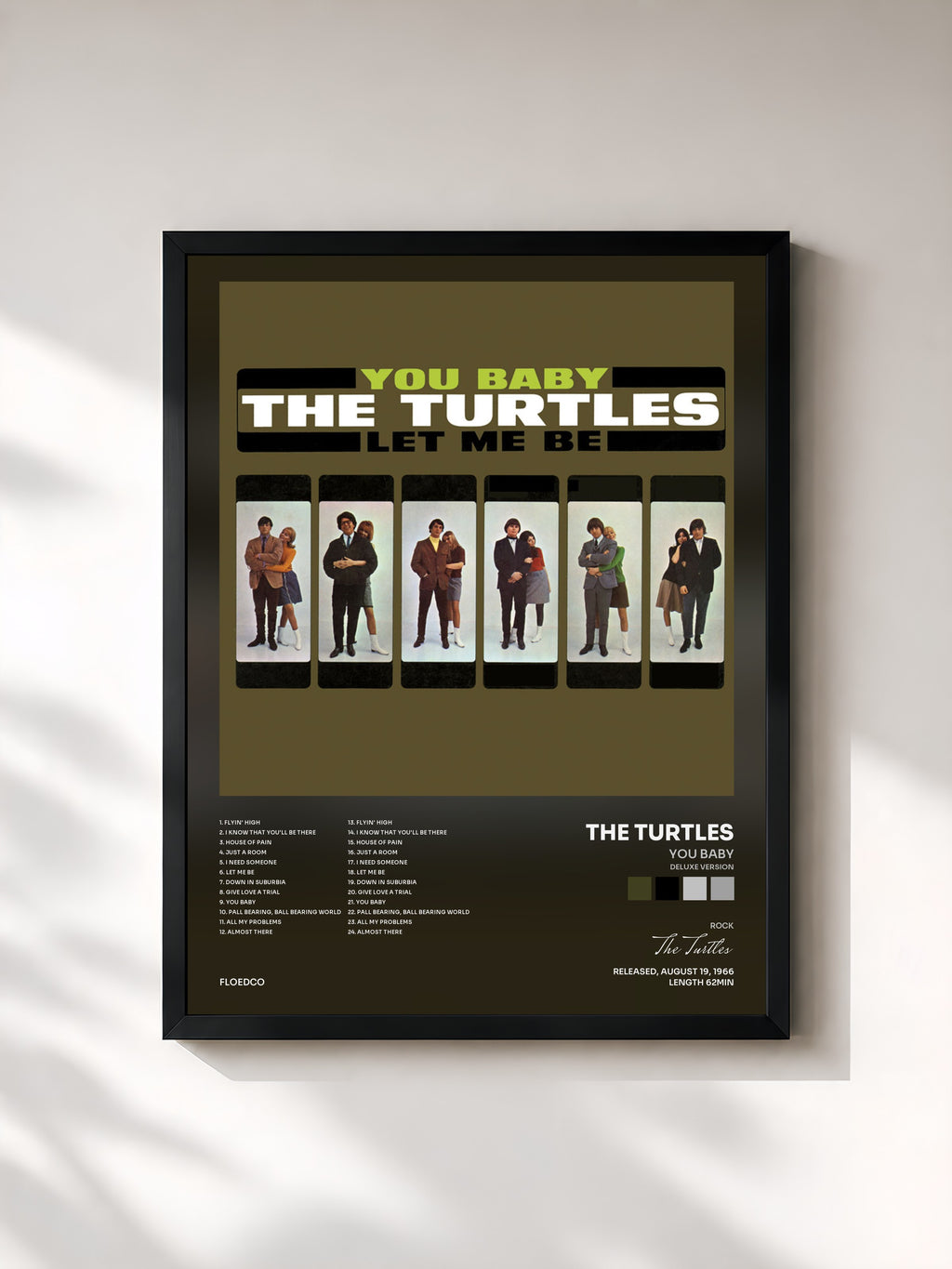 #noir Tableau de l'album You Baby (Deluxe Version) de The Turtles, cadre noir, imprimé et encadré en France