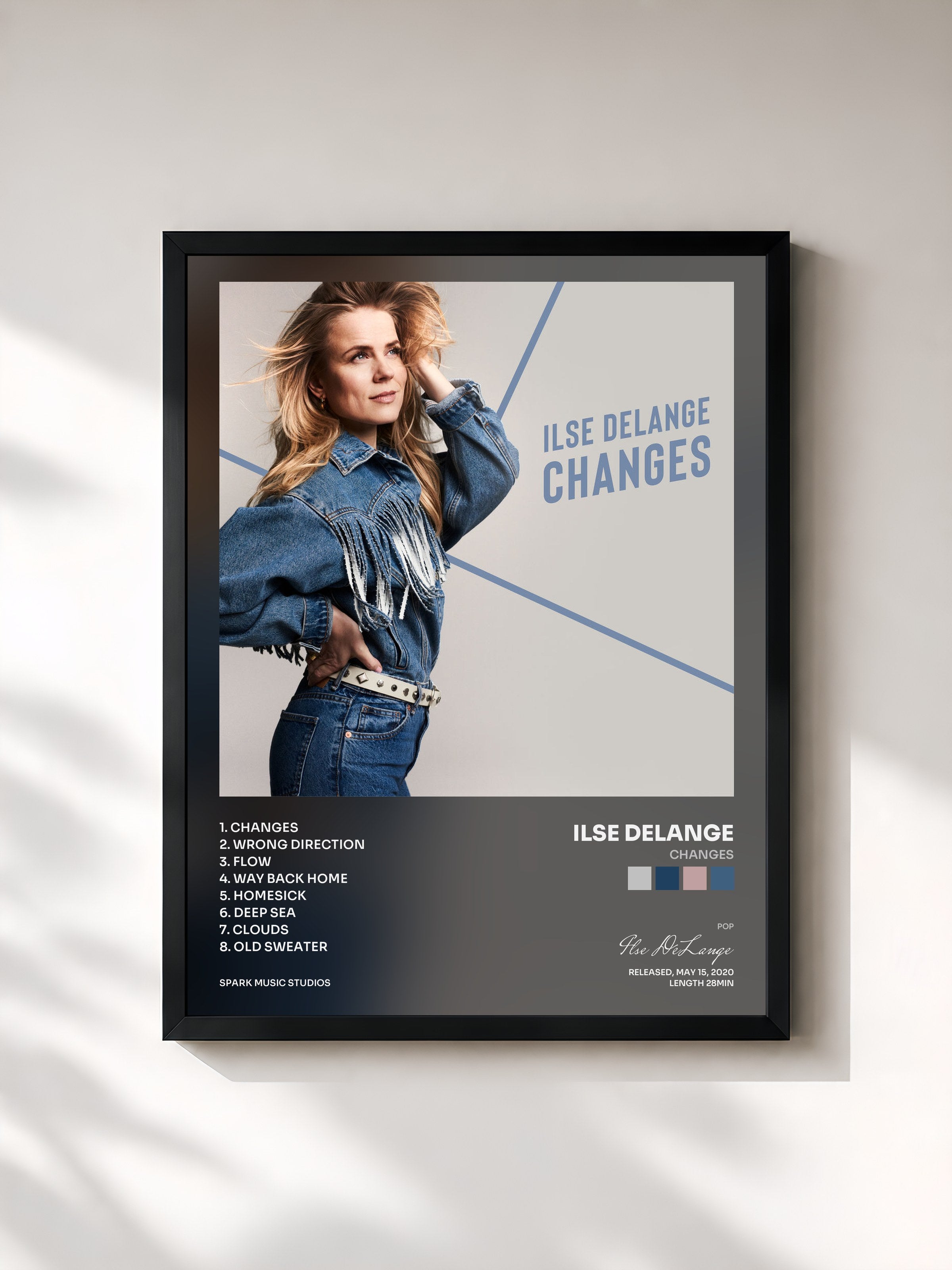 #noir Tableau de l'album Changes de Ilse DeLange, cadre noir, imprimé et encadré en France