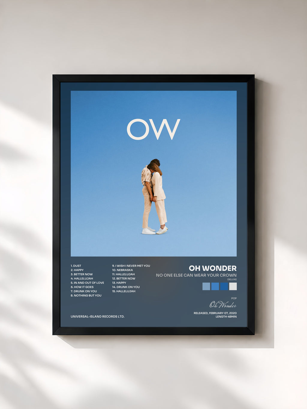 #noir No One Else Can Wear Your Crown (Deluxe) di Oh Wonder in stampa incorniciata, cornice nera, stampata e incorniciata in Francia