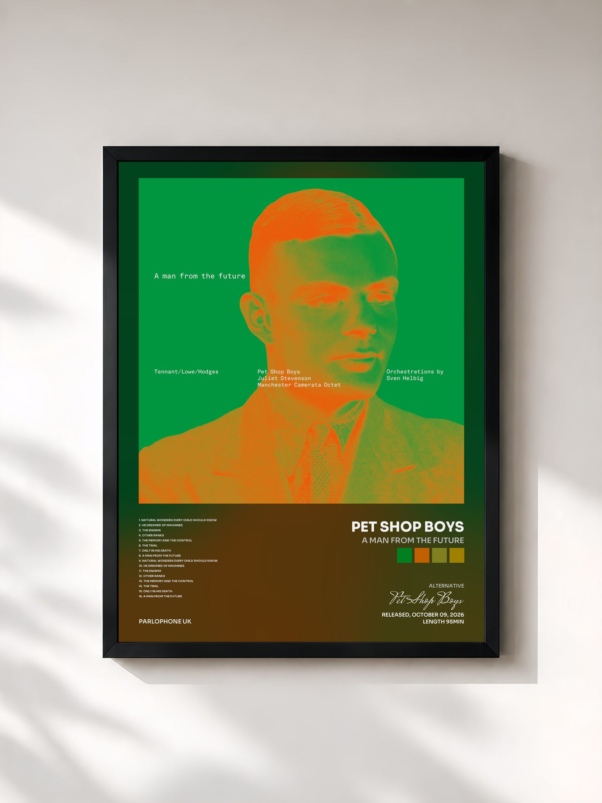 #noir Tableau de l'album A man from the future de Pet Shop Boys, cadre noir, imprimé et encadré en France