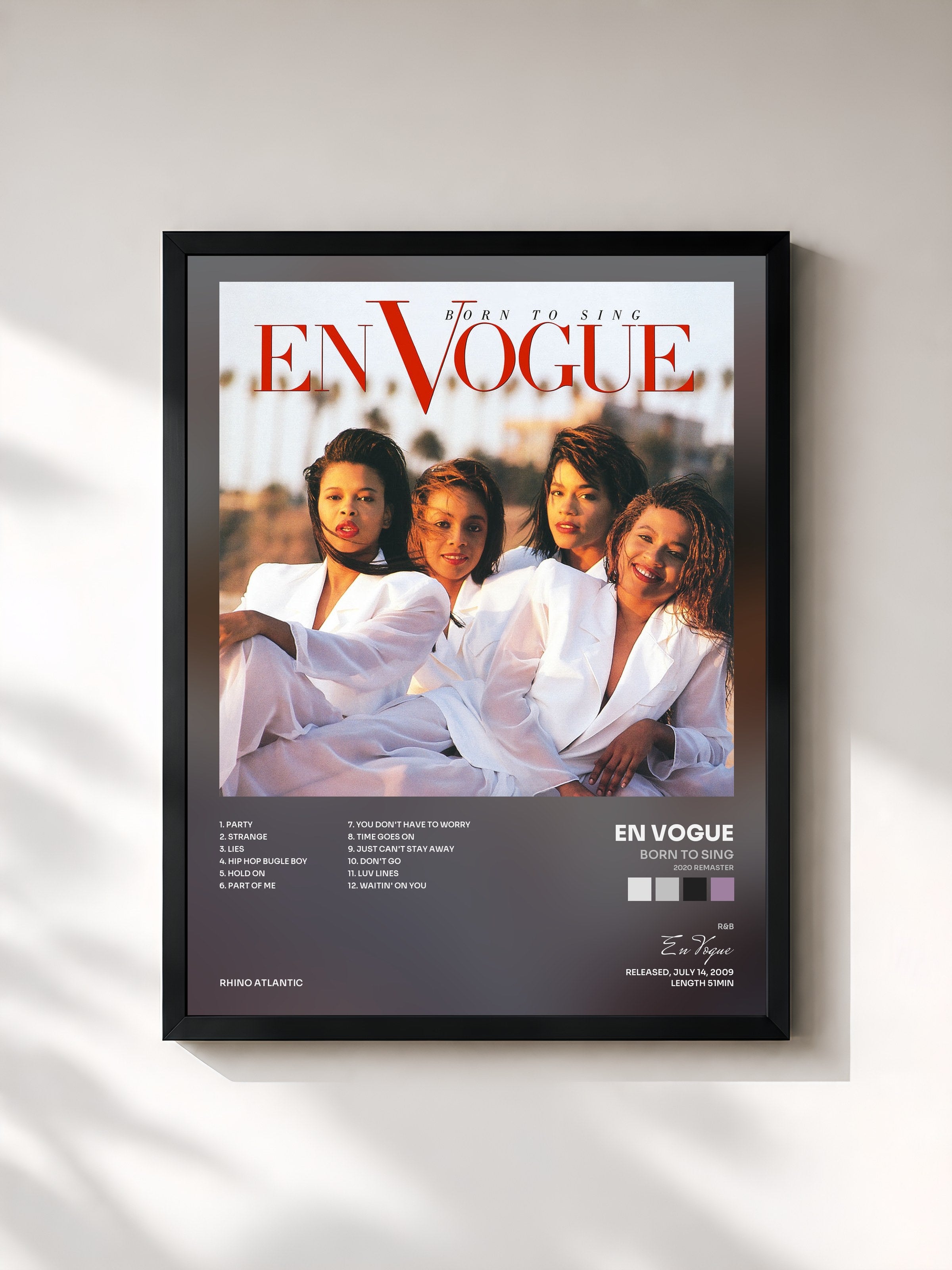 #noir Tableau de l'album Born to Sing (2020 Remaster) de En Vogue, cadre noir, imprimé et encadré en France
