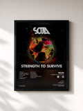 #noir Tableau de l'album Strength To Survive de SOJA, cadre noir, imprimé et encadré en France