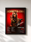 #noir Tableau de l'album Kurwa de Schwesta Ewa, cadre noir, imprimé et encadré en France