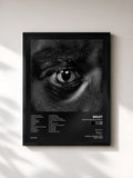 #noir Tableau de l'album Evolve Or Be Extinct de Wiley, cadre noir, imprimé et encadré en France
