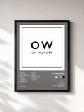 #noir Tableau de l'album Oh Wonder de Oh Wonder, cadre noir, imprimé et encadré en France
