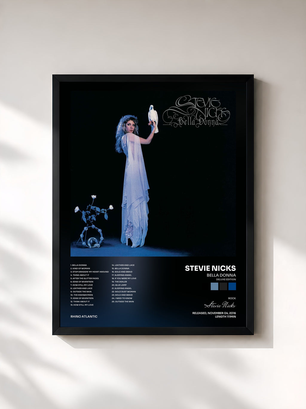 #noir Tableau de l'album Bella Donna (Deluxe Edition) de Stevie Nicks, cadre noir, imprimé et encadré en France