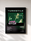 #noir Tableau de l'album Step to Rhythm de Turnstile, cadre noir, imprimé et encadré en France