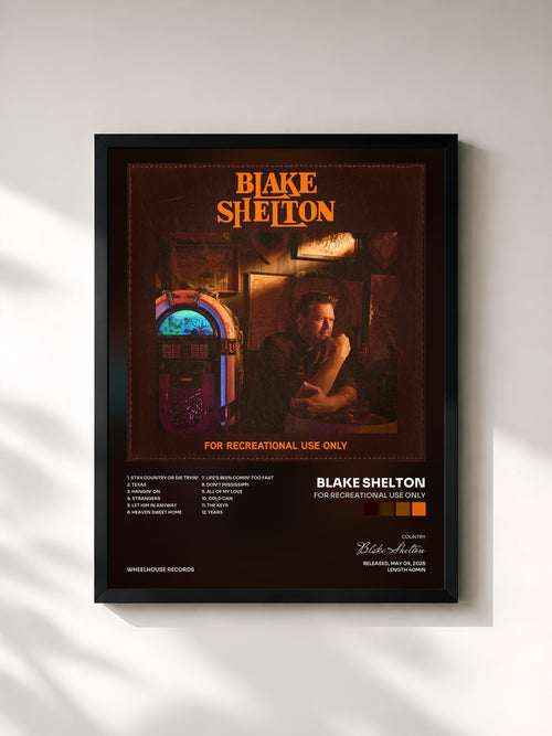 Blake Shelton · For Recreational Use Only — Affiche encadrée