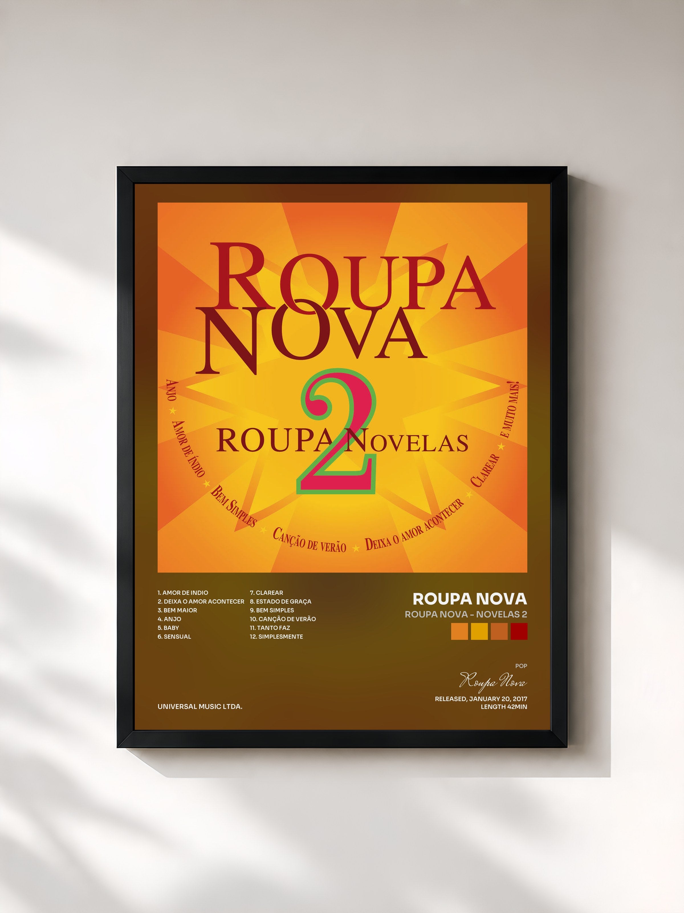 #noir Tableau de l'album Roupa Nova - Novelas 2 de Roupa Nova, cadre noir, imprimé et encadré en France