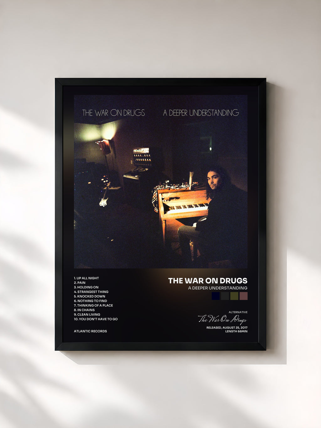 #noir Tableau de l'album A Deeper Understanding de The War On Drugs, cadre noir, imprimé et encadré en France