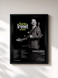 #noir Tableau de l'album 100 Chansons de Charles Trenet, cadre noir, imprimé et encadré en France