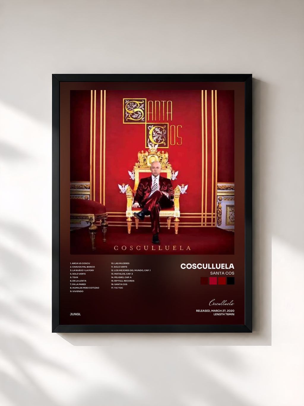 #noir Tableau de l'album Santa Cos de Cosculluela, cadre noir, imprimé et encadré en France