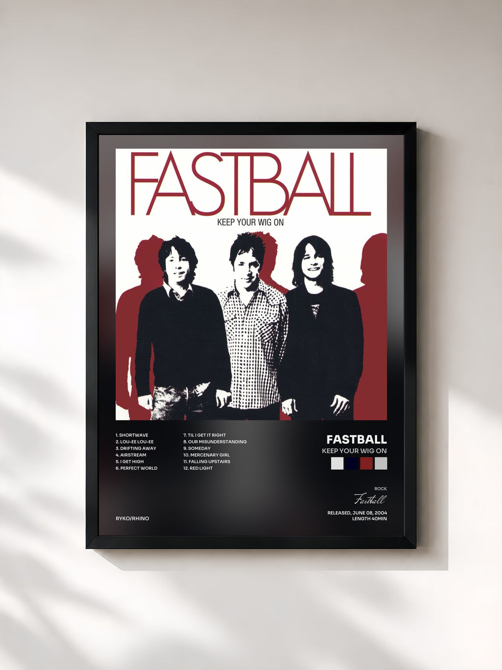 #noir Tableau de l'album Keep Your Wig On de Fastball, cadre noir, imprimé et encadré en France