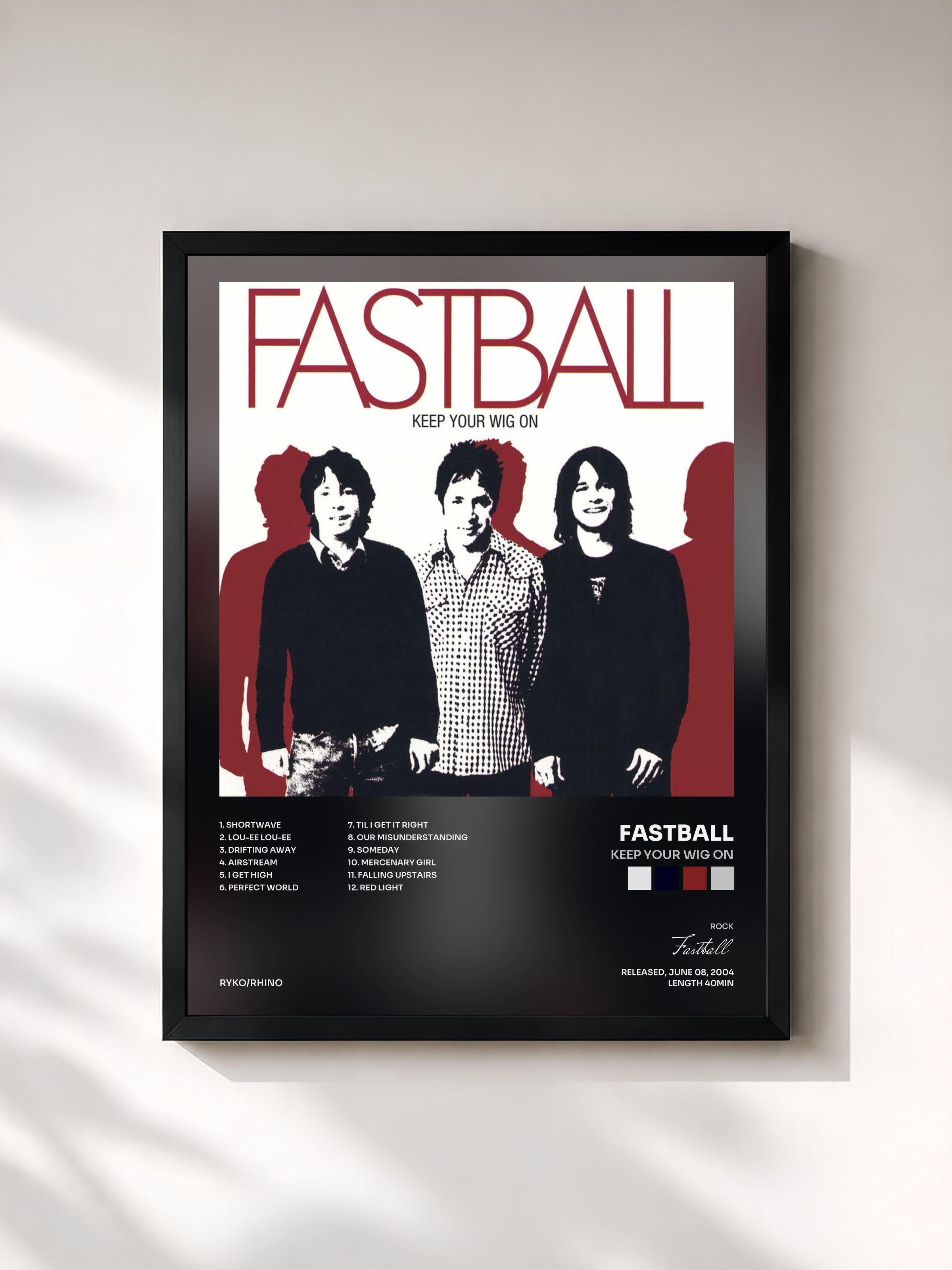 #noir Tableau de l'album Keep Your Wig On de Fastball, cadre noir, imprimé et encadré en France