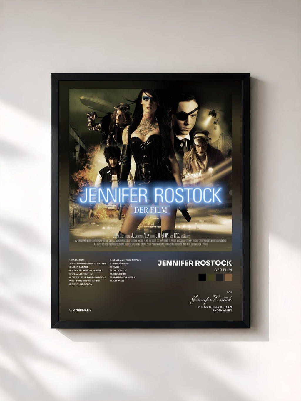 #noir Tableau de l'album Der Film de Jennifer Rostock, cadre noir, imprimé et encadré en France