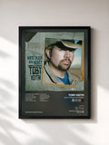 #noir Tableau de l'album White Trash With Money de Toby Keith, cadre noir, imprimé et encadré en France