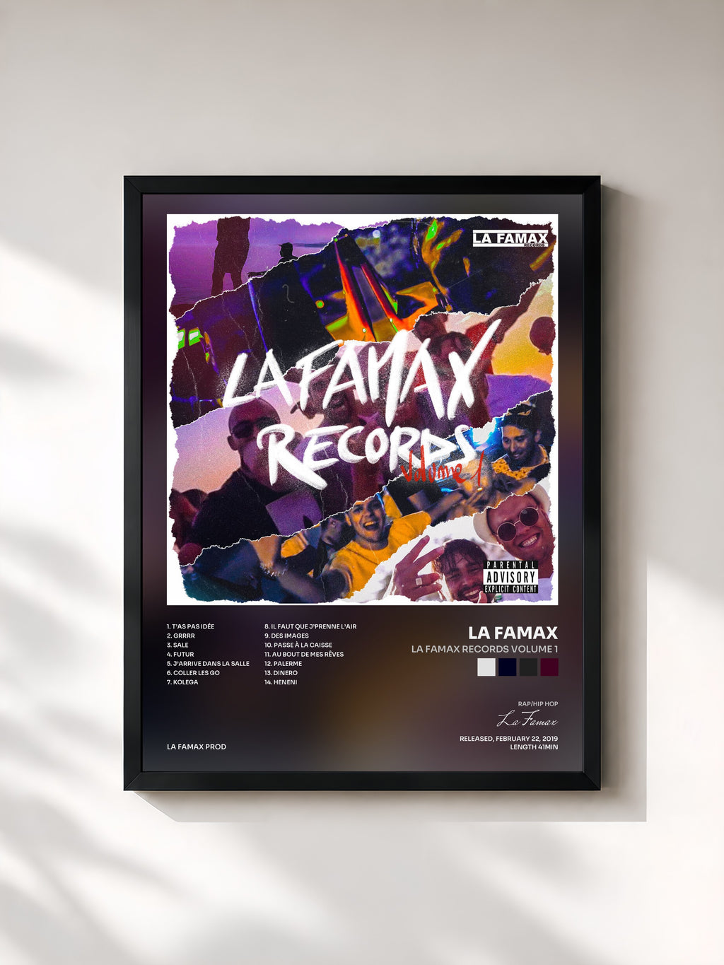 #noir La Famax Records Volume 1 von La Famax als gerahmter Kunstdruck, schwarzer Rahmen, gedruckt und gerahmt in Frankreich