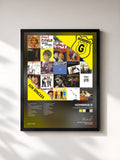#noir Tableau de l'album Los Singles 1985-2005 de Hombres G, cadre noir, imprimé et encadré en France