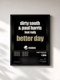 #noir Tableau de l'album Better Day de Dirty South, cadre noir, imprimé et encadré en France