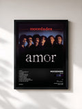 #noir Tableau de l'album Amor de Mocedades, cadre noir, imprimé et encadré en France