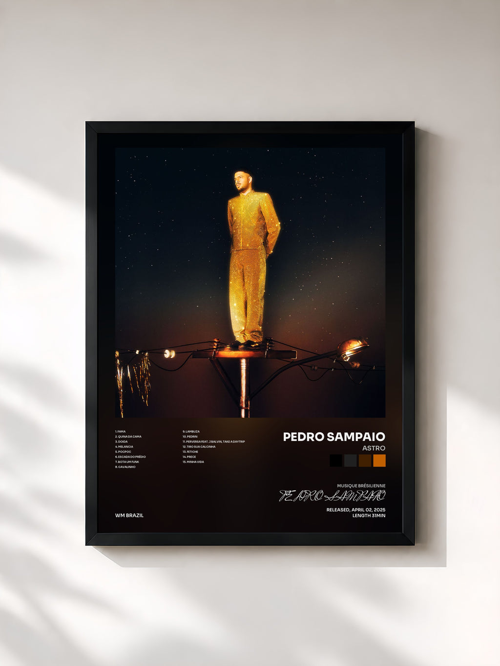 #noir Tableau de l'album ASTRO de PEDRO SAMPAIO, cadre noir, imprimé et encadré en France