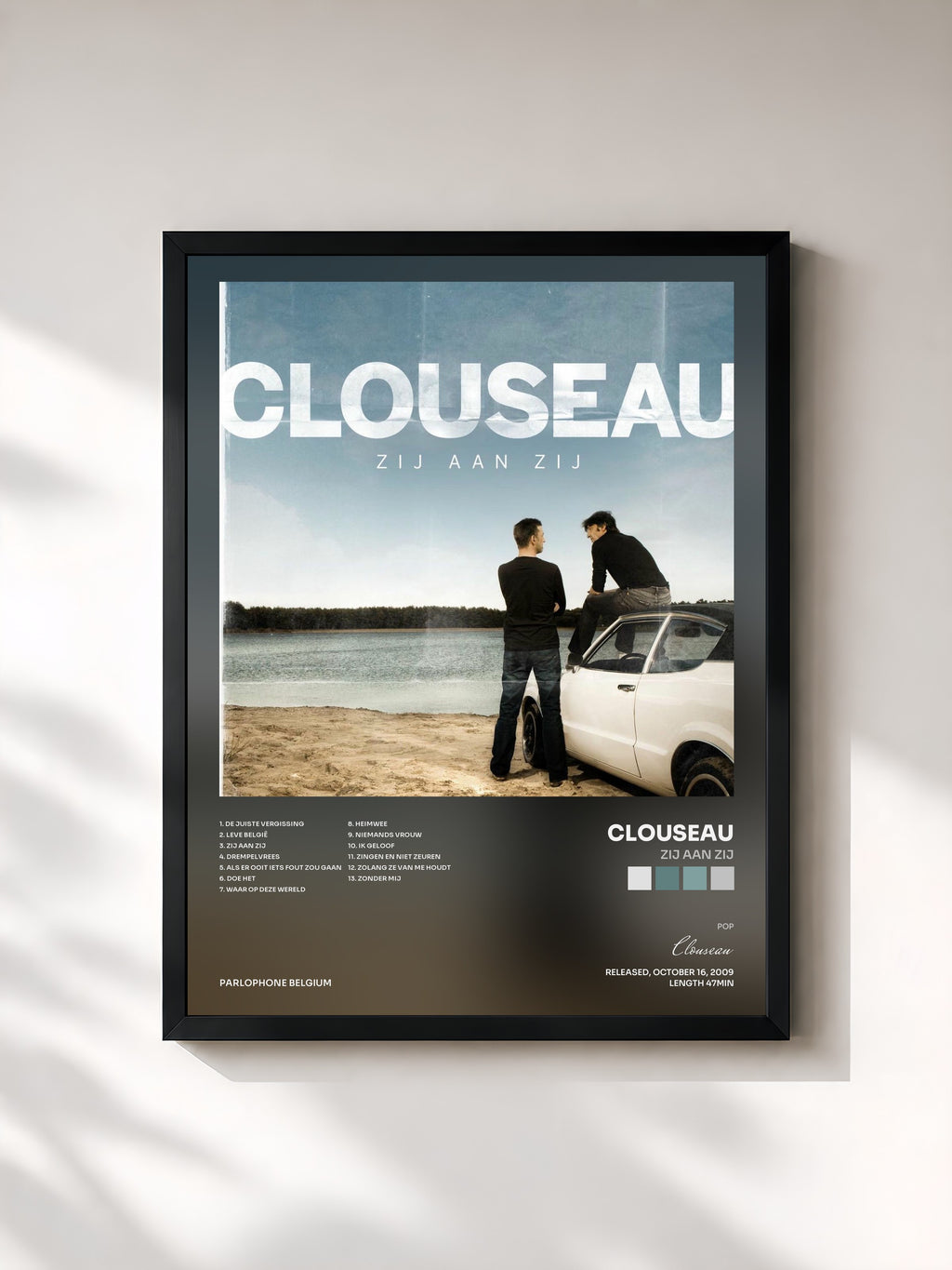 #noir Tableau de l'album Zij Aan Zij de Clouseau, cadre noir, imprimé et encadré en France