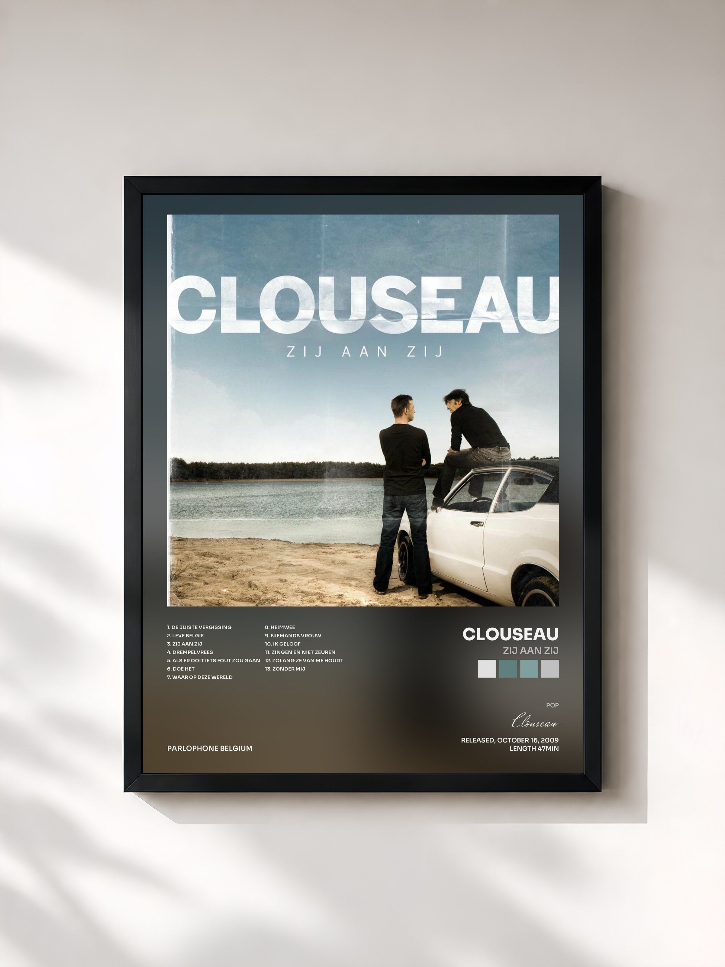 #noir Tableau de l'album Zij Aan Zij de Clouseau, cadre noir, imprimé et encadré en France