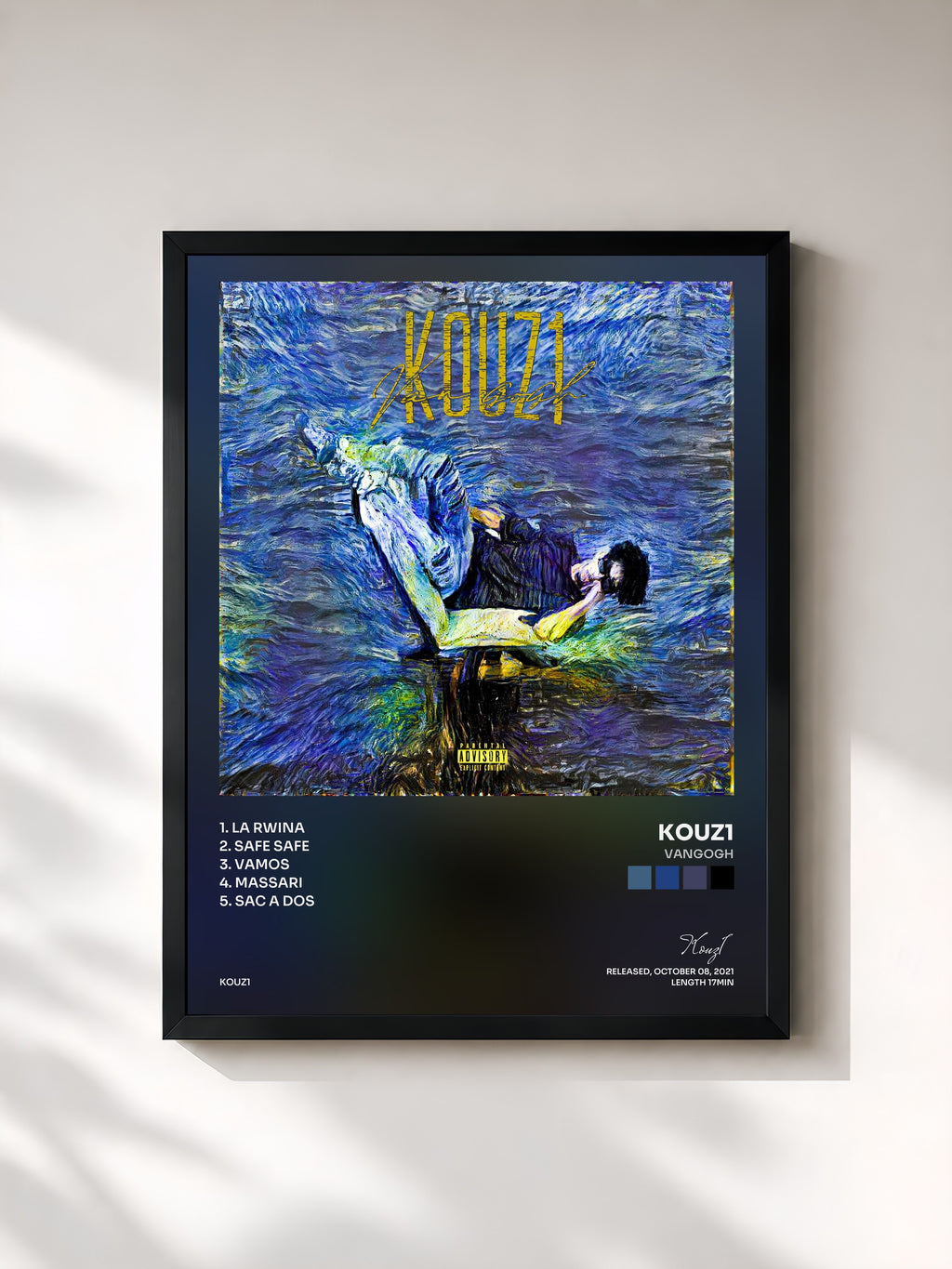 #noir Tableau de l'album Vangogh de Kouz1, cadre noir, imprimé et encadré en France
