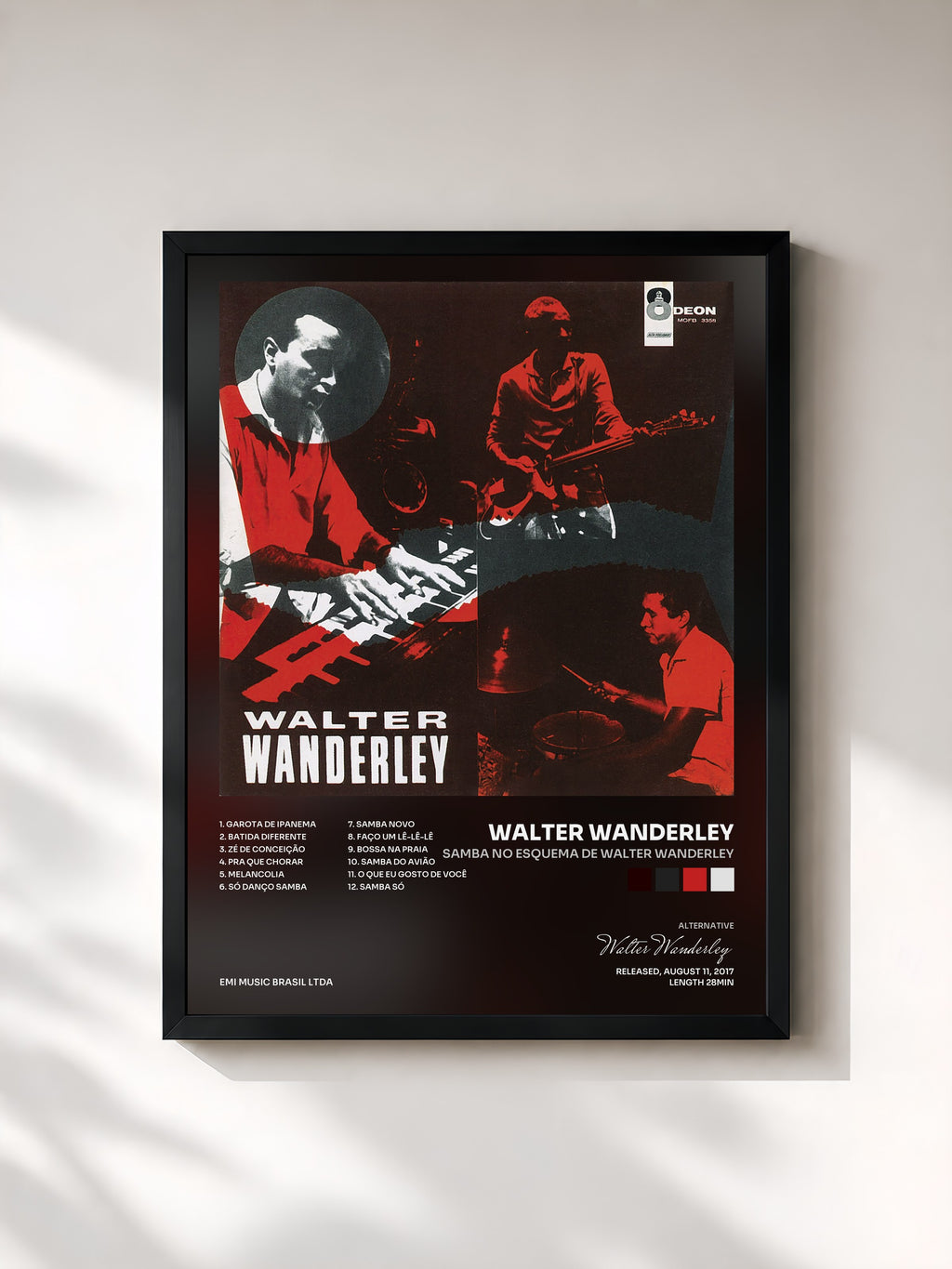 #noir Tableau de l'album Samba No Esquema De Walter Wanderley de Walter Wanderley, cadre noir, imprimé et encadré en France