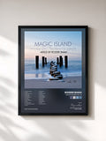 #noir Tableau de l'album Magic Island Vol. 10 de Roger Shah, cadre noir, imprimé et encadré en France