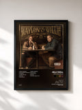 #noir Tableau de l'album Waylon & Willie de Jelly Roll, cadre noir, imprimé et encadré en France
