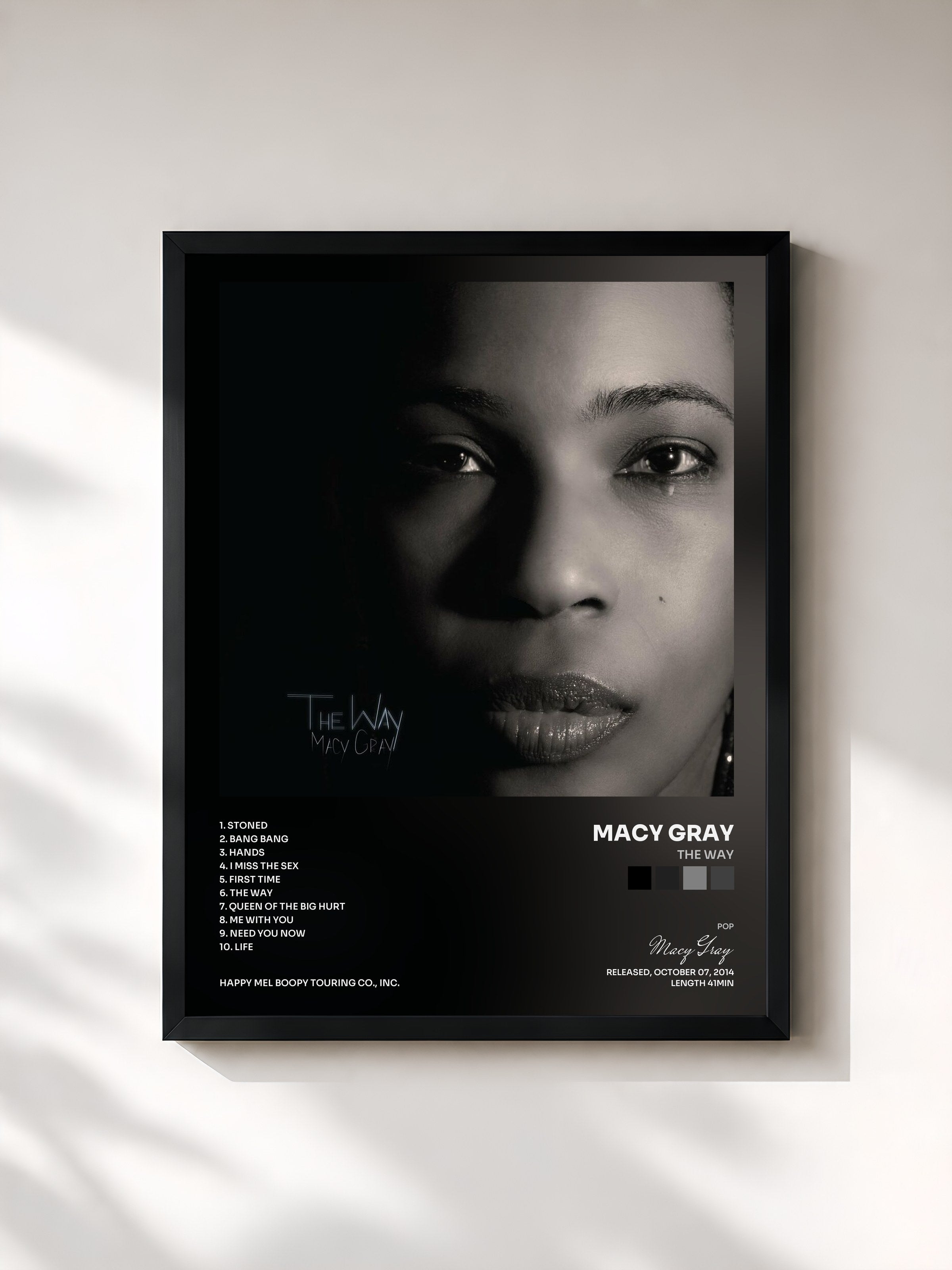 #noir Tableau de l'album The Way de Macy Gray, cadre noir, imprimé et encadré en France