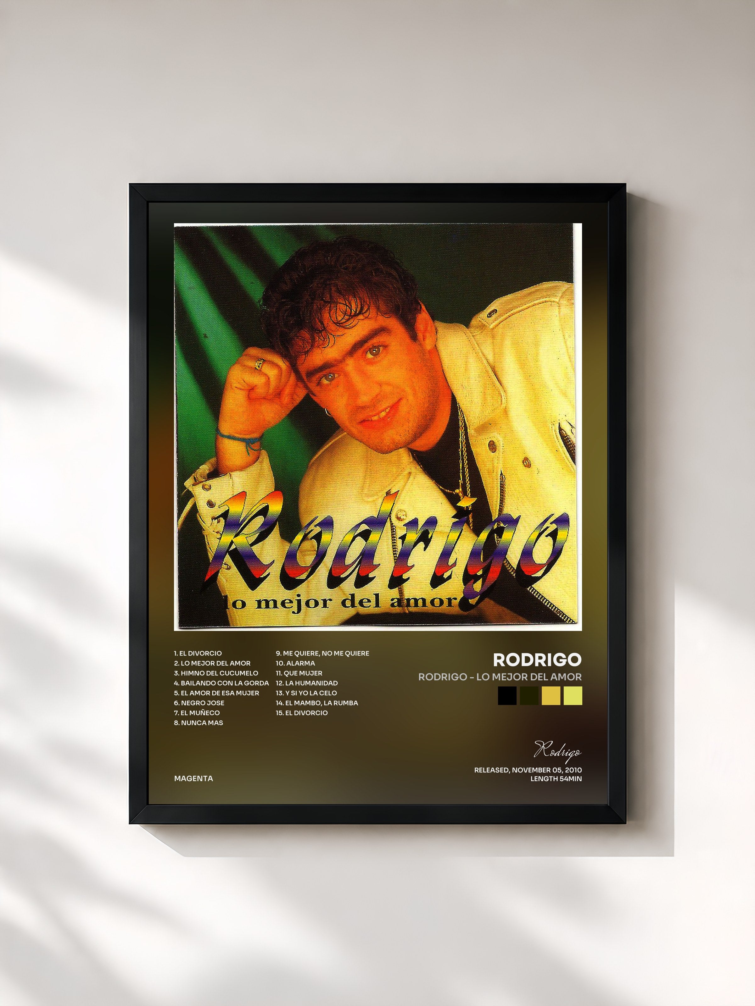 #noir Tableau de l'album Rodrigo - Lo mejor del amor de Rodrigo, cadre noir, imprimé et encadré en France