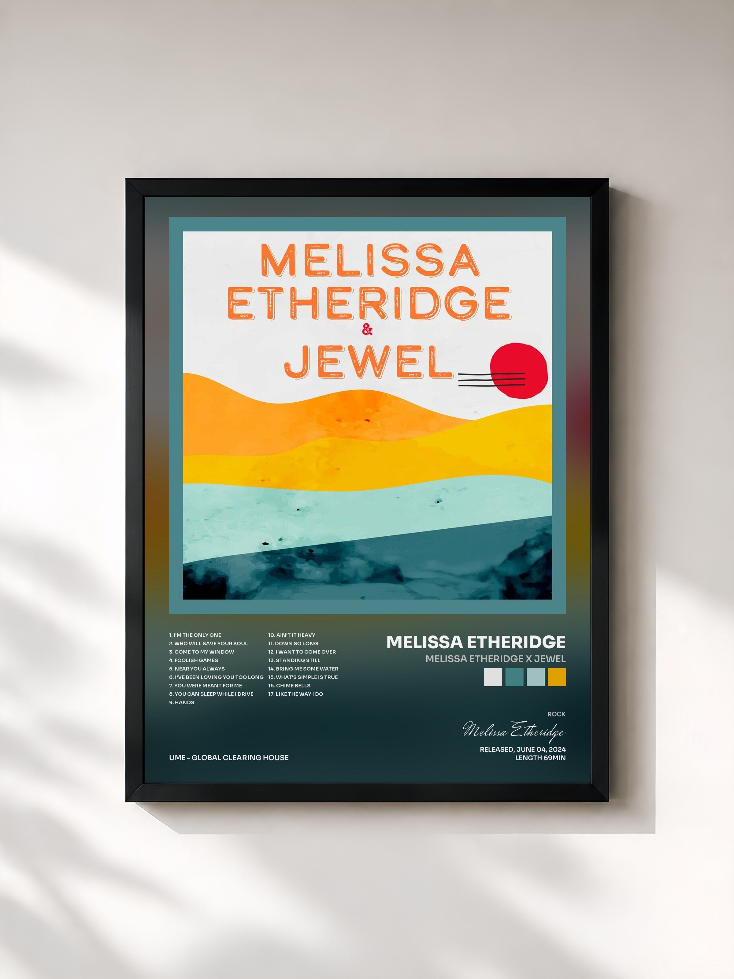 #noir Tableau de l'album Melissa Etheridge X Jewel de Melissa Etheridge, cadre noir, imprimé et encadré en France