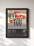 #noir Tableau de l'album Next Body On You de Mozzy, cadre noir, imprimé et encadré en France