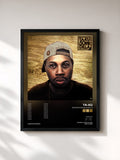 #noir Tableau de l'album 50 Days For Dilla Vol. 2 de Ta-Ku, cadre noir, imprimé et encadré en France