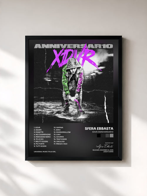Sfera Ebbasta · XDVR ANNIVERSAR10 — Affiche encadrée