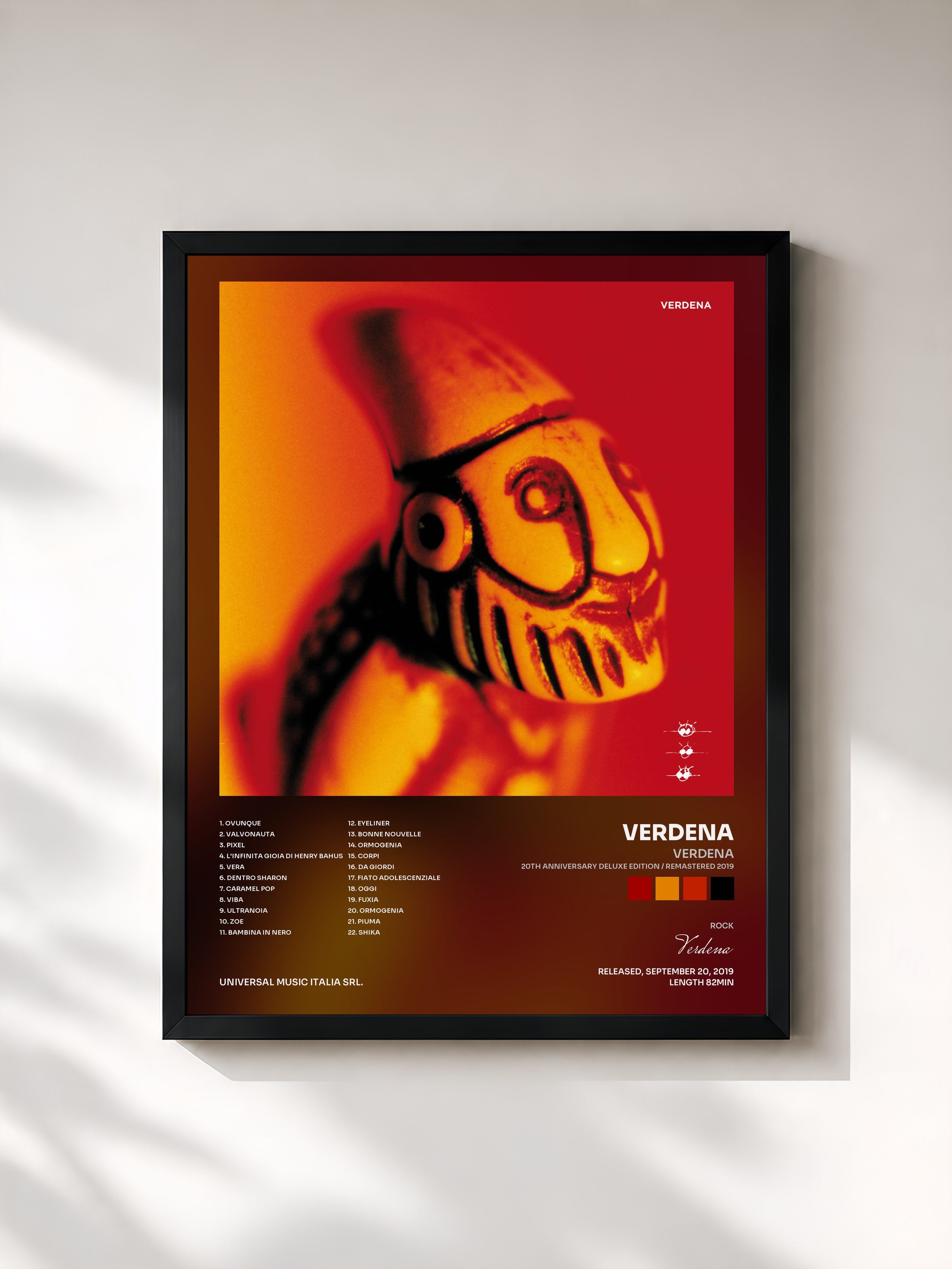 #noir Tableau de l'album Verdena (20th Anniversary Deluxe Edition / Remastered 2019) de Verdena, cadre noir, imprimé et encadré en France