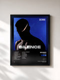 #noir Tableau de l'album Silence de Sicario, cadre noir, imprimé et encadré en France