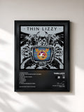 #noir Tableau de l'album 1976 de Thin Lizzy, cadre noir, imprimé et encadré en France